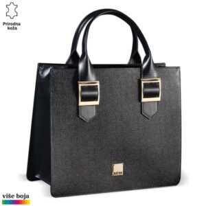 Crna kožna torba sa zlatnim kopčama Princ Leather.