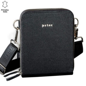 Muška kožna torbica zip luxury, crne boje, sa brenda Princ Leather