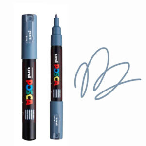 UNI POSCA MARKER PC-1M 8 Plavi Posca marker sa zatvorenim i otvorenim poklopcem