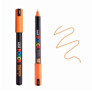 Narandžasti Posca marker sa zatvorenim i otvorenim poklopcem