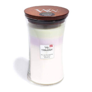 Staklena sveća sa drvenim poklopcem