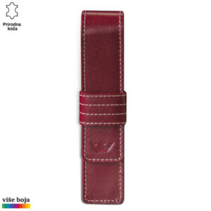 FUTROLA ZA JEDNU OLOVKU 2 Kožna futrola za olovku bordo boje sa belim šavovima