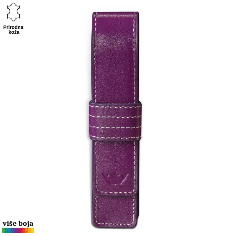 305ljub Ljubičasta futrola od kože za olovku Princ Leather