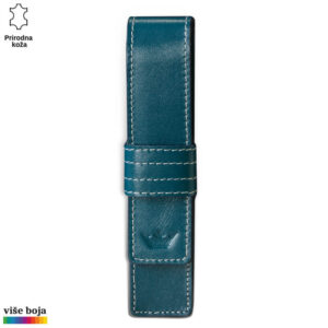 FUTROLA ZA JEDNU OLOVKU 8 Futrola za olovku, od kože sa belim koncem, petrol boje