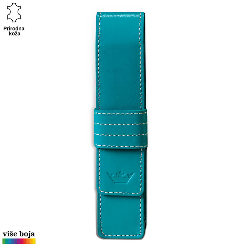 305tirkiz Kožni futrol za olovke u tirkiznoj boji