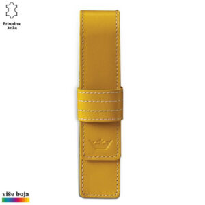 FUTROLA ZA JEDNU OLOVKU 15 Žuti držač za olovke od prave kože marke Princ Leather sa ugraviranim logotipom