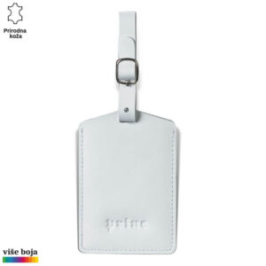 Princ Leather svetloplava kožna priveska kartica sa natpisom.