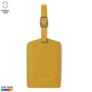 Žuta kožna oznaka za prtljag sa utisnutim natpisom Princ Leather