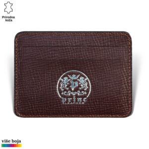 FUTROLA ZA 4 KARTICE I PAPIRNI NOVAC 19 Etui za kartice u kog staju 4 kartice, braon koza rebrasta