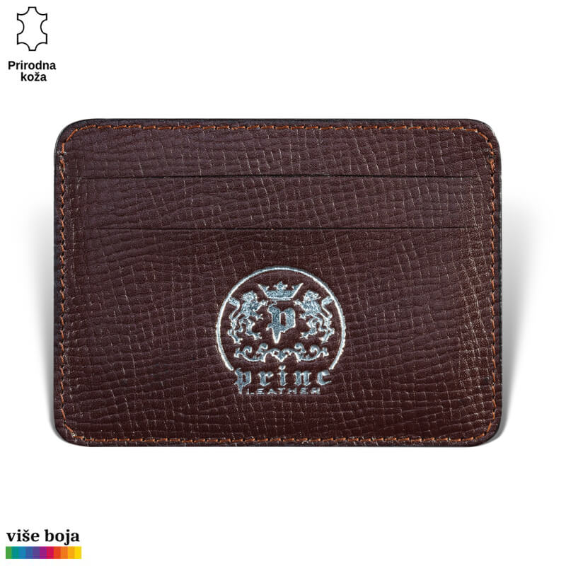 320braonreb Etui za kartice u kog staju 4 kartice, braon koza rebrasta