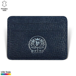 FUTROLA ZA 4 KARTICE I PAPIRNI NOVAC 5 Etui za kartice u kog staju 4 kartice, teget boje rebraste koze