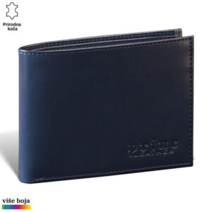 Elegantni crni novčanik od prave kože sa logom Princ Leather