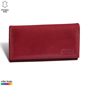 ŽENSKI KOŽNI NOVČANIK ALFA 2 Crveni kožni novčanik brenda Princ Leather.