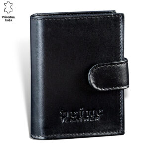 NOVČANIK SA ŠARŽEROM 3 Crni kožni novčanik sa utisnutim logom Princ Leather