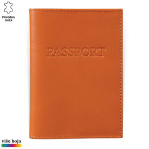 Futrola za pasos naradzaste boje, kozna