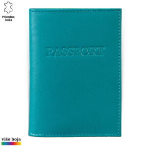 Futrola za pasos tirkizne boje, kozna