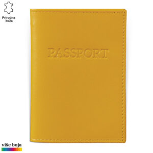 Futrola za pasos zute boje, kozna