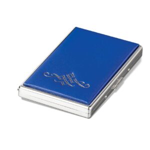 Plavi kožni etui sa srebrnim detaljima