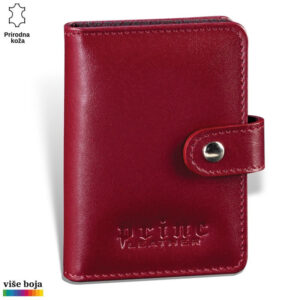 Crveni kožni novčanik sa utisnutim logom Princ Leather