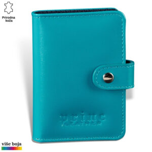 Tirkizna kožna futrola sa dugmetom