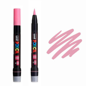 UNI POSCA MARKER PCF-350 5 Ružičasti Posca marker sa dve strane i crtež u istoj boji.