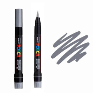 UNI POSCA MARKER PCF-350 6 Crni marker brenda Posca sa zatvorenim i otvorenim poklopcem