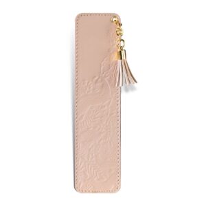 Elegantna kožna obeleživač za knjige sa zlatnim priveskom i reljefnim dizajnom