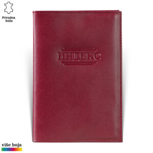 Pokrivač za indeks od prirodne kože u crvenoj boji sa utisnutim imenom. Dostupno u više boja. Brend: Princ Leather.