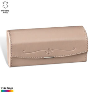 FUTROLA ZA NAOČARE TVRDA 1 Bež Princ Leather futrola od prirodne kože sa nežnim šavovima i dekorativnim detaljem.