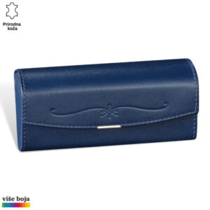 FUTROLA ZA NAOČARE TVRDA 13 Tamno plavi kožni etui Princ Leather