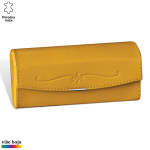 FUTROLA ZA NAOČARE TVRDA 16 Žuti kožni futrola za naočare brenda Princ Leather