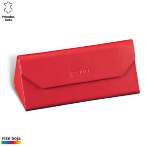 SKLOPIVA FUTROLA ZA NAOČARE 6 Crvena kožna futrola Princ Leather sa utisnutim logotipom