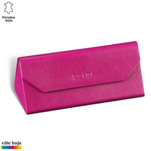 SKLOPIVA FUTROLA ZA NAOČARE 11 Roze kožna futrola za naočare brenda Princ Leather sa logom na poklopcu.