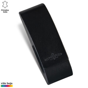 Kožni držač za novac crne boje