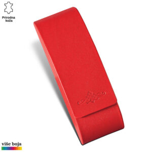 Crvena futrola od prave kože sa diskretnim reljefnim dezenom