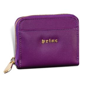 Ljubičasti kožni novčanik sa zlatnim zip zatvaračem