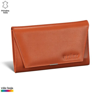 Maslinasto zelena kožna torbica Princ Leather sa utisnutim logom u donjem desnom uglu.