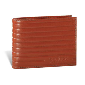 MUŠKI NOVČANIK LINIJE 6 Smeđi kožni novčanik sa reljefnim prugama