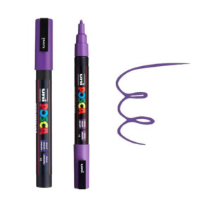 UNI POSCA MARKER PC-3M 14 Ljubičasti marker brenda Posca sa linijom nacrtanom istom bojom.