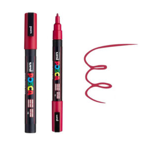 UNI POSCA MARKER PC-3M 29 Crveni Posca marker sa poklopcem i užim vrhom