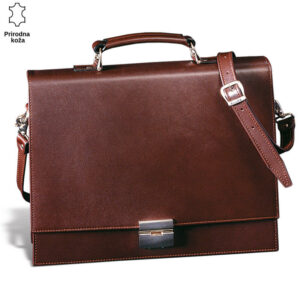 Smeđa kožna torba sa kaišem