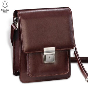 Braon kožna torba sa metalnom kopčom