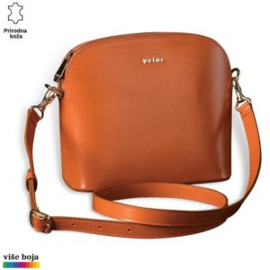 ŽENSKA KOŽNA TORBICA OVALNA 2 Kožna tašna u smeđoj boji sa podesivim kaišem