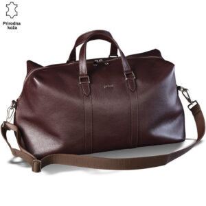 Tamnobraon putna torba od prirodne kože