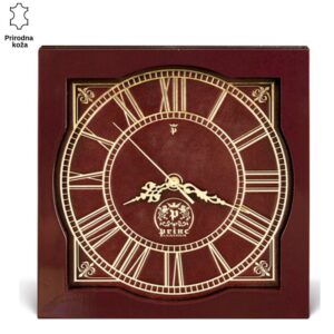 ZIDNI SAT KVADRATNI 2 Sat od prirodne kože sa rimskim brojevima