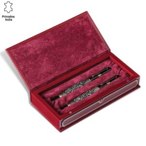 Kutija bordo boje, sa hemijskom