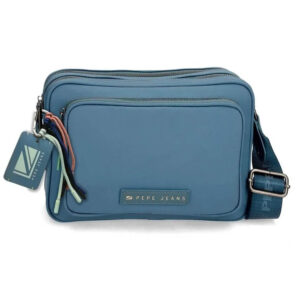 Tirkizna Pepe Jeans torbica sa više pregrada i podesivim kaišem.