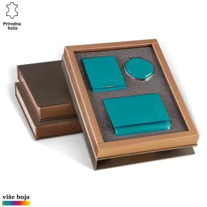 TRODELNI KOŽNI ŽENSKI SET 6 Poklon set od prirodne kože u plavoj boji brenda Princ Leather