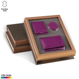 TRODELNI KOŽNI ŽENSKI SET 14 Poklon set marke Princ Leather u ljubičastoj boji