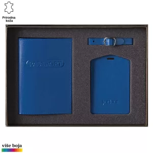 Plavi kožni komplet za putovanja Princ Leather